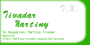 tivadar martiny business card
